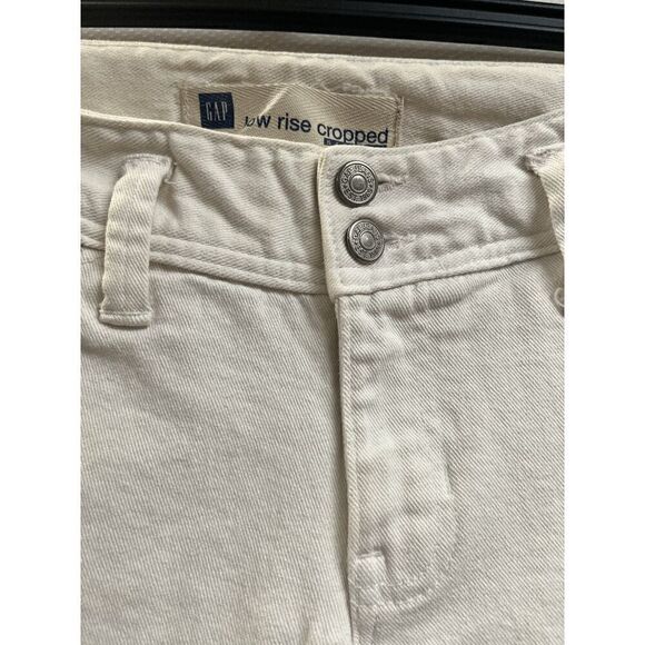Gap Womens Low-rise Low-waist Casual Crop Denim Jeans Beige Size 4 - Picture 2 of 7
